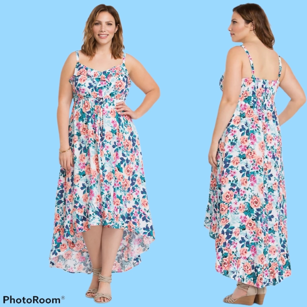 Torrid size 4 Floral Hi-Lo Maxi